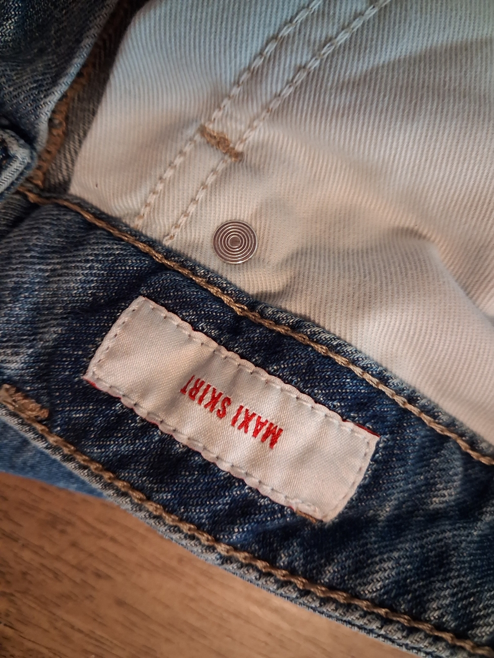 Lucky Brand Light Blue Denim Maxi Skirt with Raw Hem 12/31 - Picture 6 of 8